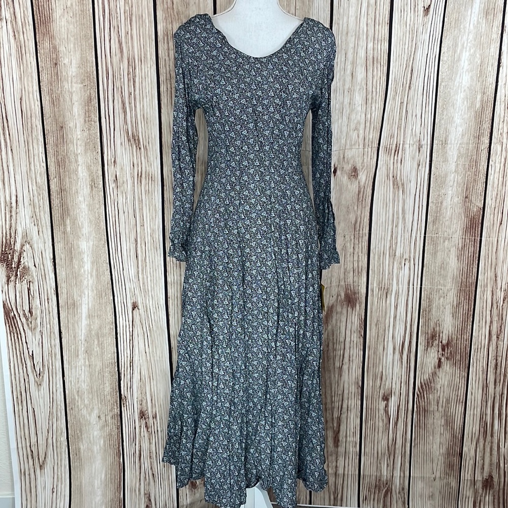Jody California Timeless Vintage Paisley Black & White Midi Dress Sz 9